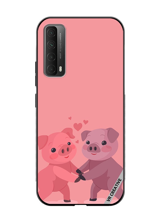 VR CREATIVE Protective Case Cover For Huawei Y7a Love Pig Design Multicolour - Image 1