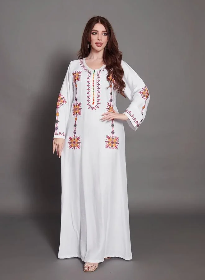 Take Two White Embroidered A-Line Jalabiya