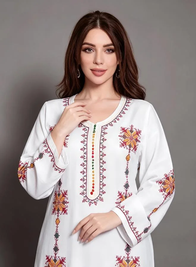 Take Two White Embroidered A-Line Jalabiya