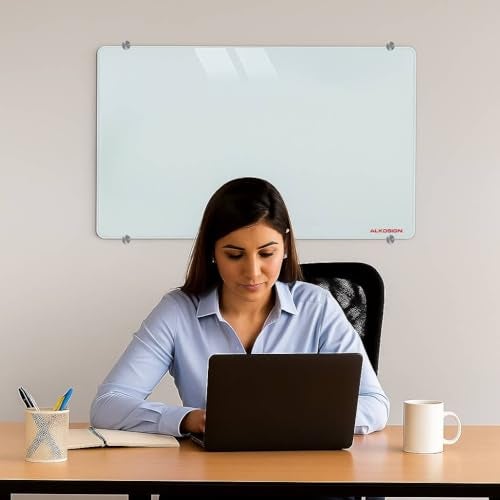 ALKOSIGN Frameless Non-Magnetic Glass Boards - White (1.5FT x 2FT) | Glass-Boards | Marker-Boards | Writing Boards | Dry Erase-Board | for School, College, Conference Room etc (Small) - Image 2