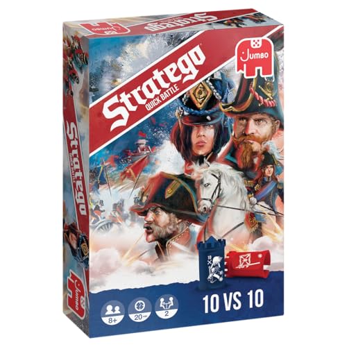 jumbo Stratego Quick Battle Strategy Board Game Quick Play Travel Version 10v10 Piece 2 Players Age 8 - Image 1