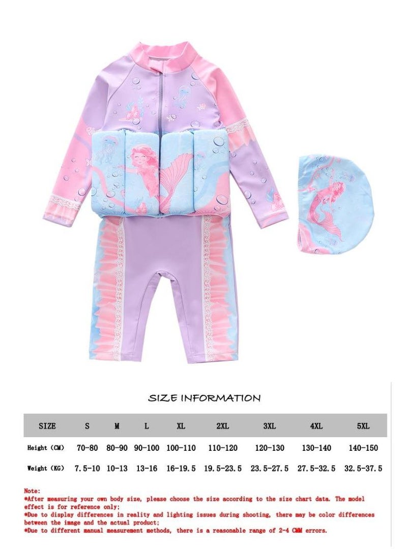 Bluejw One-Piece Floatation Swimsuit Float Suit With Adjustable Buoyancy Bathing Suit Cartoon Short Sleeve Swimwear Jumpsuit Cartoon Swimsuit For Girls - Image 3