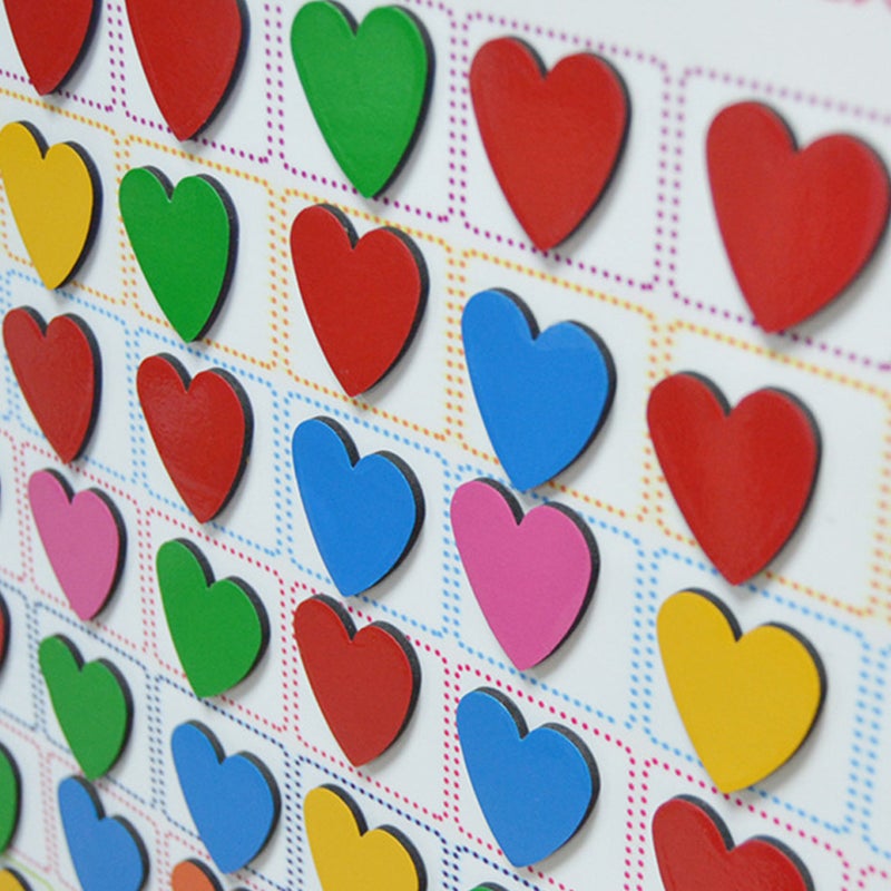 12PCS 30 x 2. Lovely Color Heart Stickers Fridge Board Stickers (Light ) - Image 2