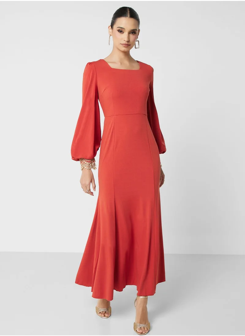 Khizana Puff Sleeve Mermaid Dress