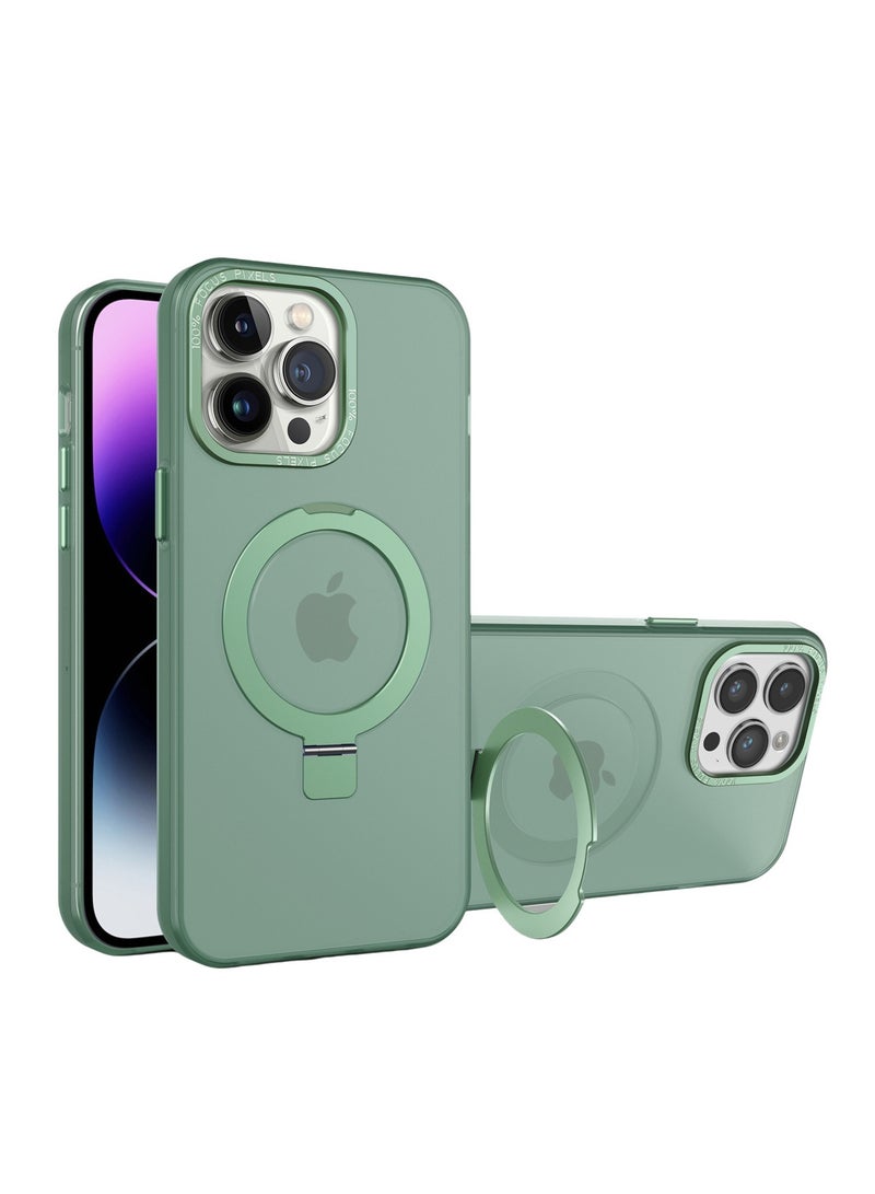 Apple frosted all-inclusive lotus leaf stand magnetic phone case suitable for iPhone 13/iphone 14/iphone 15 - Image 1