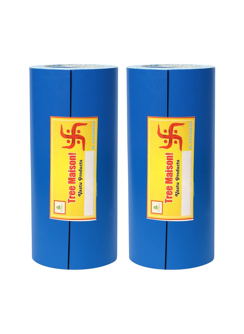 TREEMAISON TREEMAISON Vastu Combo of Blue Color Tape |Size - 4 Inch | Length- 8 Feet (Approx) | Vastu Remedy for Toilet | Main Door Entrance | Tape Remedy | Pack of 2  - Image 1