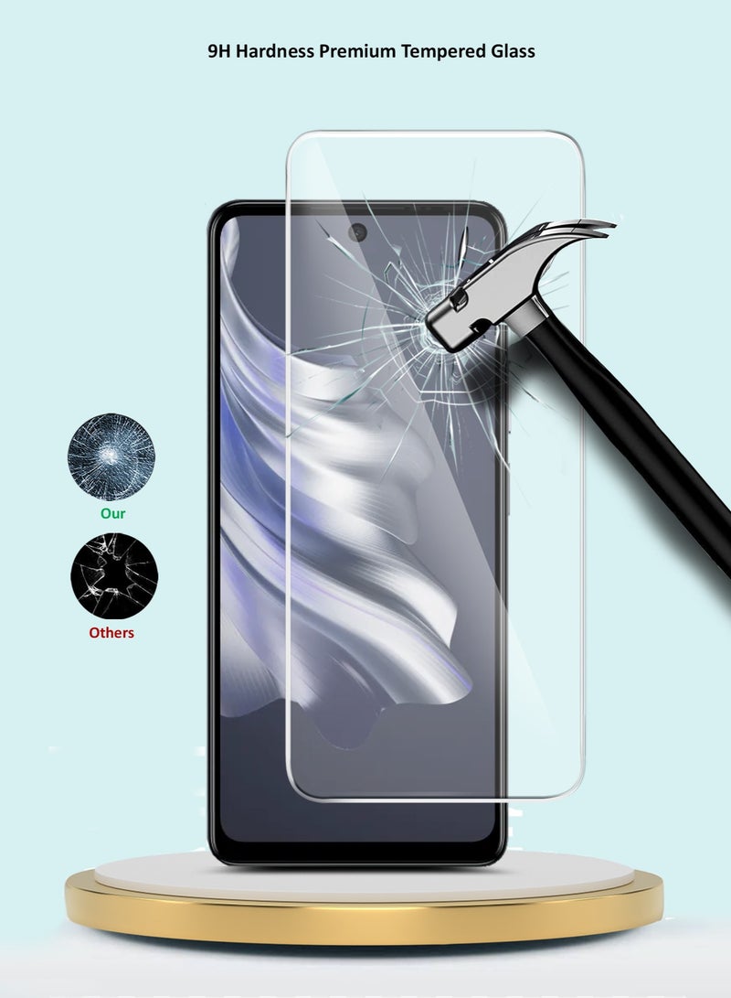 جيماكس واقي شاشة من الزجاج المقسى من سلسلة بريميوم بحواف منحنية 9H 2.5D لهاتف Tecno Spark 20 Pro 4G 2023 / Spark 20 Pro 5G 2024 شفاف - Image 2