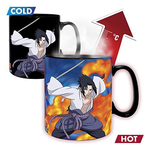 ABYSTYLE Naruto Shippuden Naruto and Sasuke Heat Change Mug and Coaster Gift Set Anime Manga Drinkware Merch - Image 2