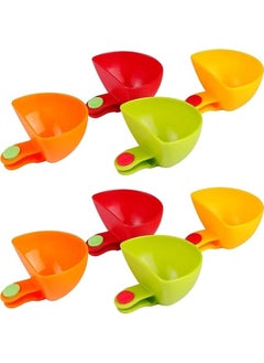 Premify 8  Pieces Dip Clip Bowl Plate Holder, Salad Dressing Containers, Plastic Dish Chip Set For Spice Tomato Sauce Salt Veggie Ketchup Chips, Kitchen & Restaurant Serving Dipping Container  - Image 1