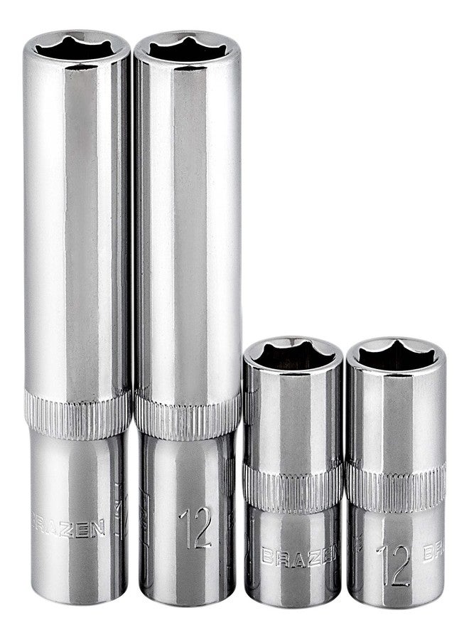 BRAZEN 12mm Socket Four Pack (3/8" Drive, Multi Type) - Image 1