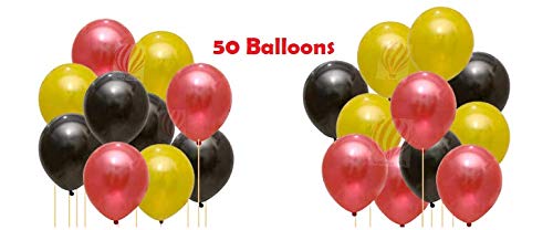 HK balloons® 51 pcs Set Black Happy Birthday Banner with 50 pcs Metallic Latex Balloons for Birthday Decorations - Image 2