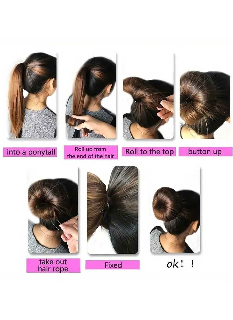 Goolsky - 2pcs Invisible Solid Fluffy Hair Ties, Women Girls Trendy Simple Hair Accessories With Buckles, Ideal choice for Gifts - Image 1
