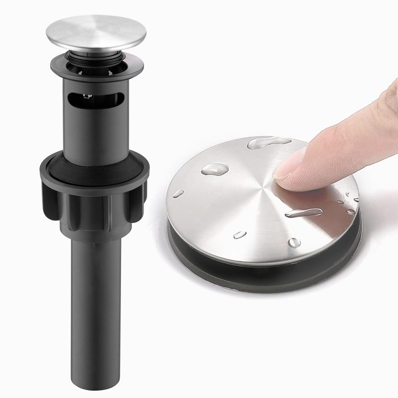Vessel Sink Drain Brushed NickelBathroom Pop up Drain with AntiClogging Drain StrainerSink Drain Assembly with OverflowFits Standard American Drain