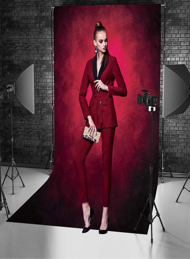 Haboke 5X7ft Abstract Red Portrait Photography Backdrops for Photo Shoot Studio Booth Props with Thick Ployester Roller Pocket on Top - Image 2