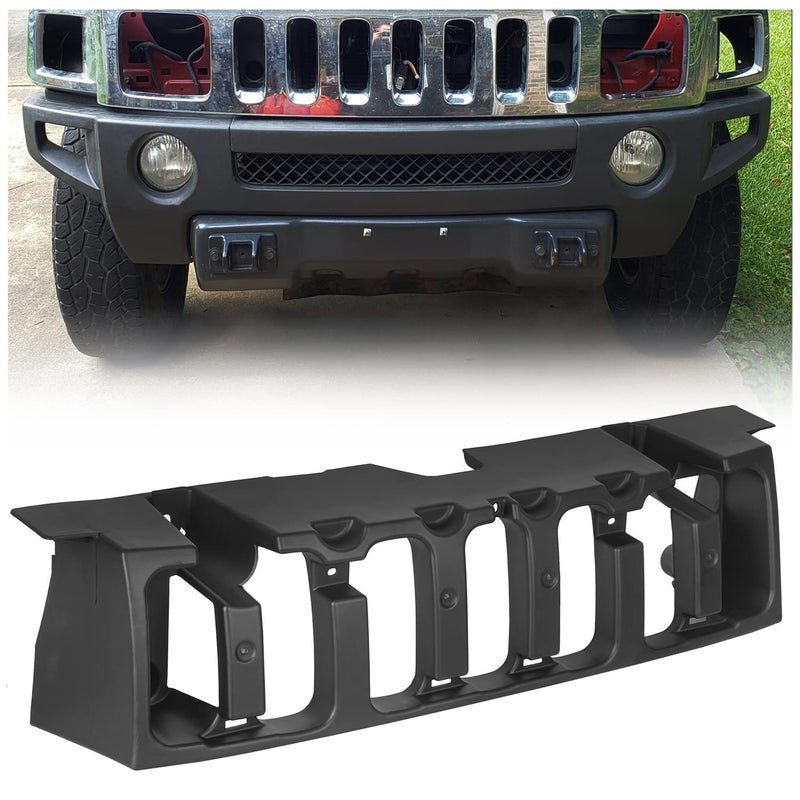 HECASA Front Grille Support Bracket Compatible with 20062010 Hummer H3  20092010 Hummer H3T Replacement for HU1207100 15834198 Black Plastic Grill