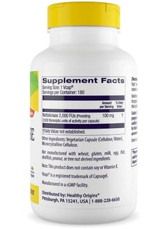 Healthy Origins Nattokinase 2000 Fu'S (100 Mg Nongmo Gluten Free Circulatory Support) 180 Veggie Caps  - Image 3