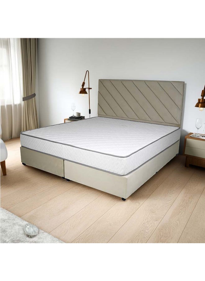 Bed and Mattress Zone Eleganza Upholstered Bed 200x120 Twin Size Beige Color  - Image 5