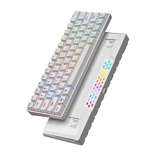 POLYGEAR MX60 PRO 60% Mechanical Wired Gaming Keyboard, Backlit Gaming, Hot Swappable, Anti-Ghosting Ultra-Compact Waterproof for Gamer for Windows Laptop PC Mac (White, Blue Switch) - Image 1