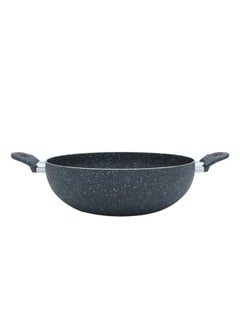 RUOQI Rocky dark gray granite deep frying pan 30 cm  - Image 2