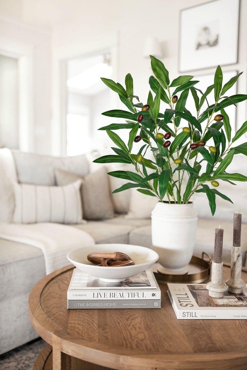 Briful 3PACK Artificial Olive Branches for Vase 31.5'' Faux Olive Greenery Stems with Fruit for Farmhouse Home Office Wedding Centerpieces Decoration - Image 4