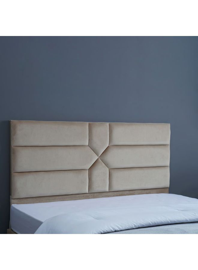 Karnak Estella Premium Upholstered Velvet Bed Frame Bedroom Furniture Strong And Sturdy Modern Design Wooden Bed | Quiet & Comfortable Bed (Super King - 200x200cm, Beige) - Image 3
