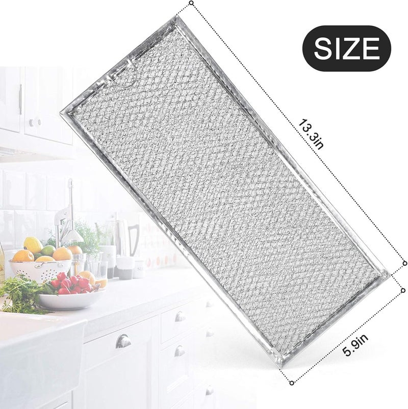 APPLIANCEMATES WB06X10596 Microwave Grease Filter for GE Oven Range Hoods, Countertop Microwave Filter Replacement, Aluminum Mesh, 13.5 inches x 6 inches Replaces Part # PS952418, Pvm1870sm3ss, 2 Pack - Image 2