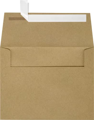 LUXPaper A7 Invitation Envelopes for 5x7 Cards Peel Press 5 14 x 7 14 Grocery Bag Brown 70lb Text 50 Qty - Image 1