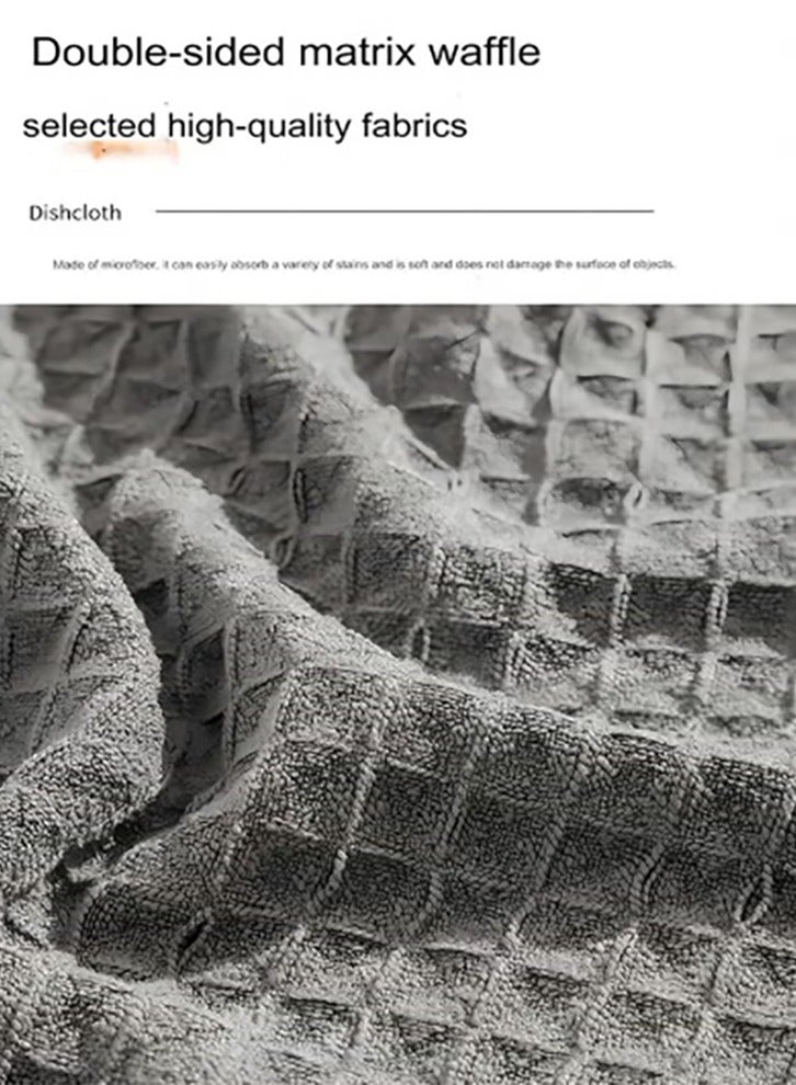 Bukela 100% Cotton Waffle Weave Kitchen Dish Cloths, Super Absorbent Soft Quick Dry Dish Towels, 12x12 Inches, 6-Pack, Gray - Image 3