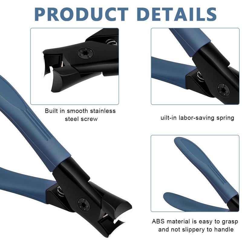 M'AYCREATE MAYCREATE® Thick Nail Clipper, Toenail Clipper with Long Handle Stainless Steel Nail Cutter for Tough Nails Thick Nails, Anti-splash Nail Clipper for Adults, Seniors, Manicure Nail Clipper - Image 3