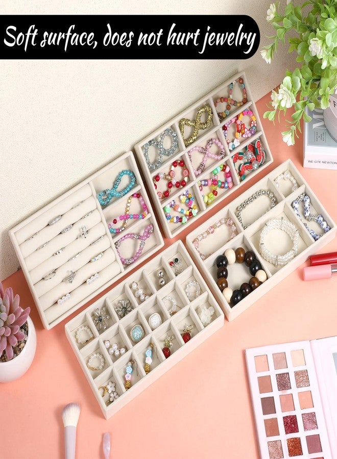 Prasacco Set of 8 Jewelry Organizer for Drawer, Stackable Jewelry Organizer Trays with Removable Dividers Jewelry Drawer Organizer Inserts for Earrings Necklaces Bracelets Rings Watches - Image 3