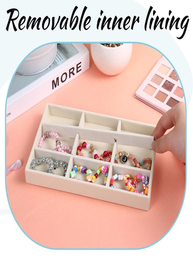 Prasacco Set of 8 Jewelry Organizer for Drawer, Stackable Jewelry Organizer Trays with Removable Dividers Jewelry Drawer Organizer Inserts for Earrings Necklaces Bracelets Rings Watches - Image 4