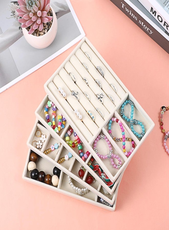 Prasacco Set of 8 Jewelry Organizer for Drawer, Stackable Jewelry Organizer Trays with Removable Dividers Jewelry Drawer Organizer Inserts for Earrings Necklaces Bracelets Rings Watches - Image 5