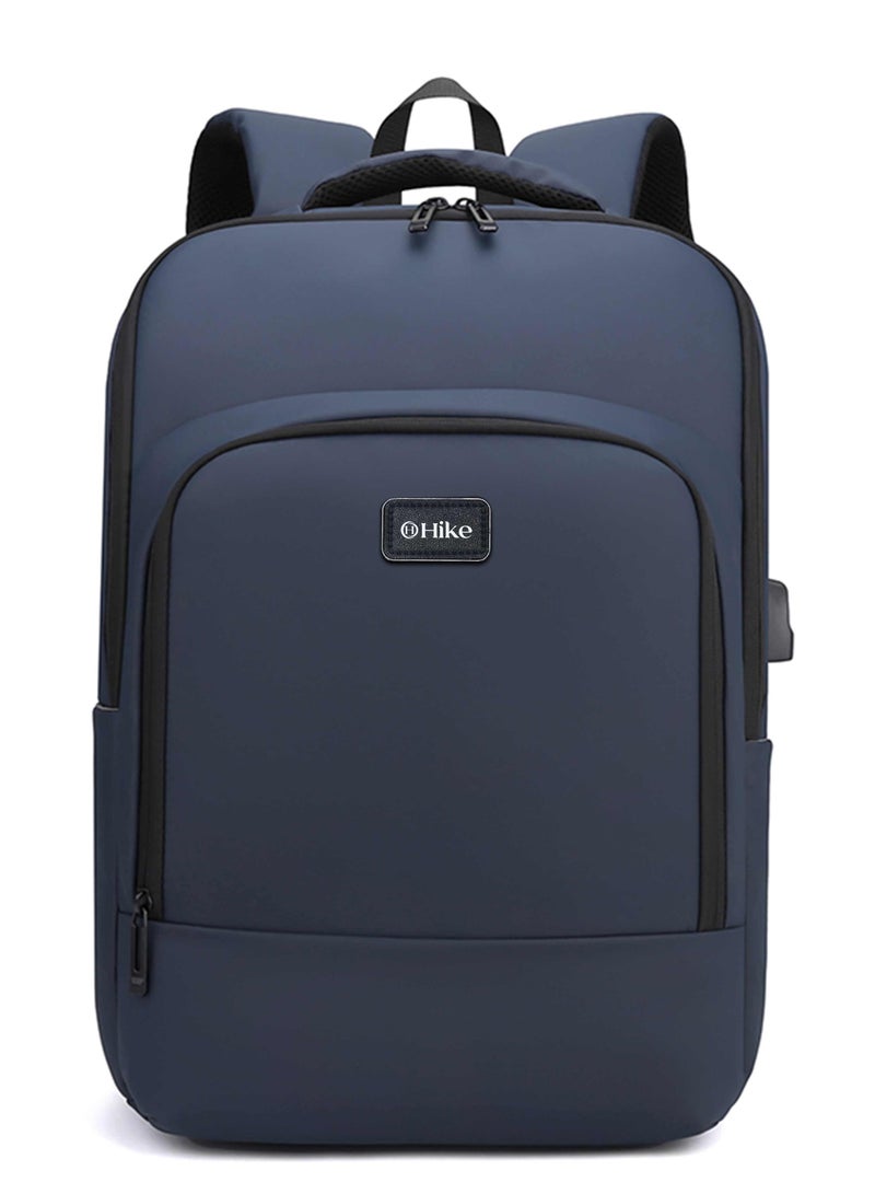 Hike Unisex Polyester Backpack 17.5-inch Water Resistant Computer Bag with Built in USB Port for Men and Women, HK2105-BLUE - Image 2