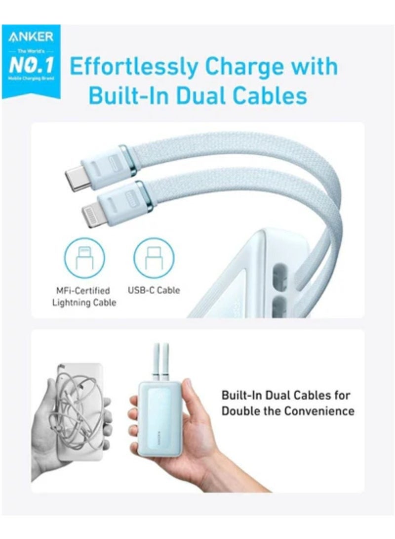 Anker 20000 mAh Zolo Power Bank, 20,000mAh 30W Max Fast Portable Charger with Built-in USB-C and MFi Certified Lightning Cables, 1 USB-C, 1 USB-A, Battery Pack for iPhone 16/15/14 Series, Galaxy, and more - Image 2