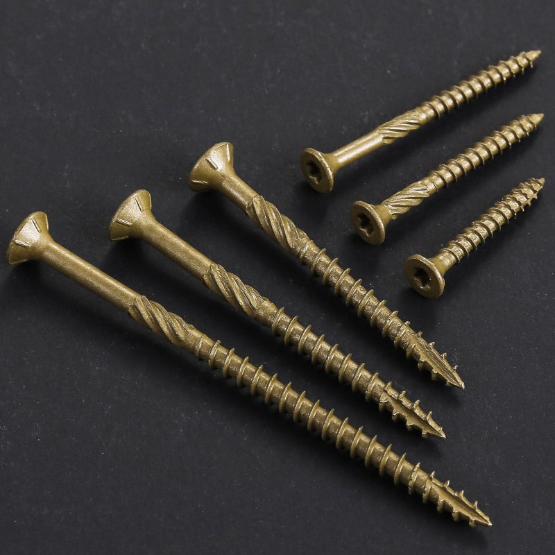 Wensilon #10 * 3" Deck Screws, (68pcs) 1 lbs.Exterior Wood Screws, Rust Resistant Epoxy Coated, Bronze, T20 Star Bit - Image 3