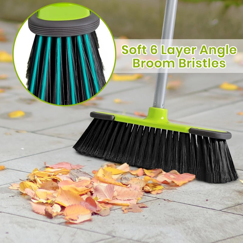 TrueYee Green Indoor Broom 54"" Long Handle House Broom For Floor Cleaning Sweeping Broom For Kitchen  Garage  Lobby  Patio And Garden - Image 5