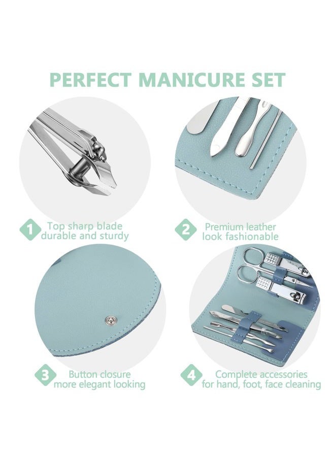 Lanties 12 Set Manicure Set Bulk Mini Manicure Nail Clipper Kit 7 in 1 Stainless Steel Professional Nail Care Pedicure with Travel Portable Bag Grooming Kits for Women Men Home(Multi Color) - Image 3
