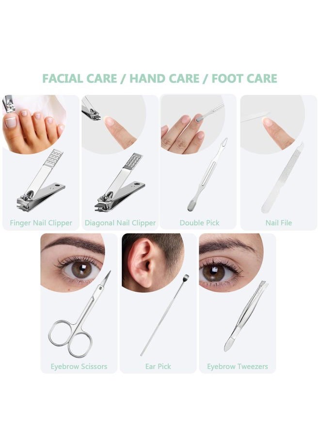 Lanties 12 Set Manicure Set Bulk Mini Manicure Nail Clipper Kit 7 in 1 Stainless Steel Professional Nail Care Pedicure with Travel Portable Bag Grooming Kits for Women Men Home(Multi Color) - Image 5