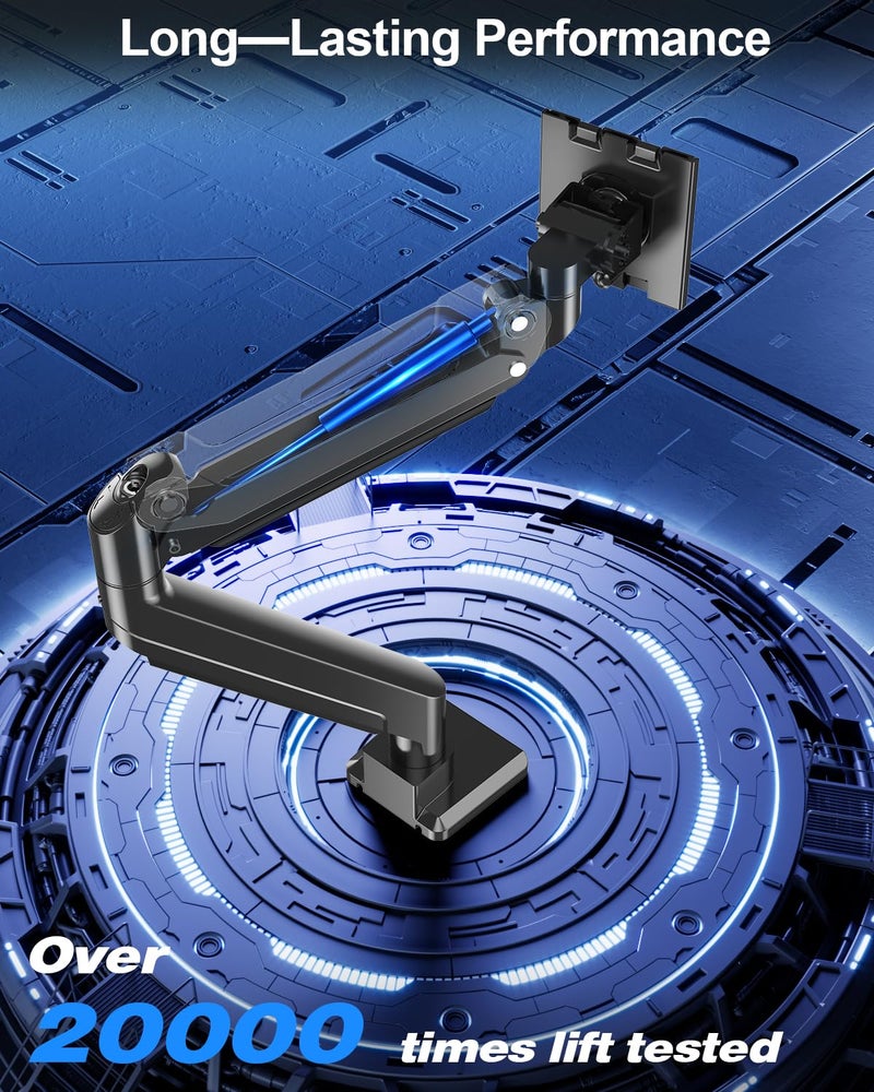 MOUNT PRO Heavy Duty Monitor Arm for Max 49 Inch Ultrawide Screens up to 44 lbs, Aluminum Premium Single Monitor Mount for Samsung Odyssey G9 and More, Adjustable Display Desk Stand, VESA 100x100mm - Image 5