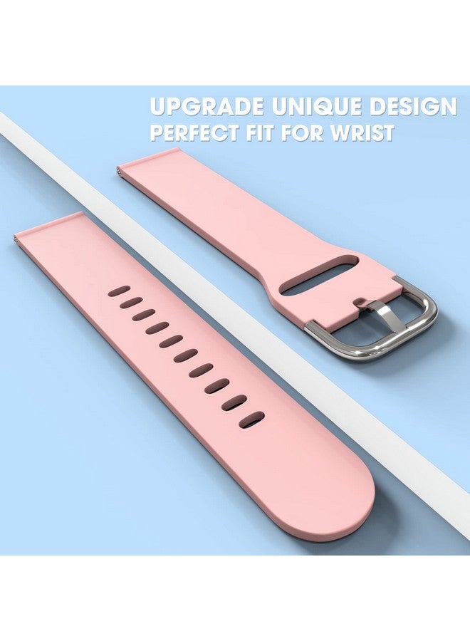 Sounce Silicone 22mm Replacement Watch Strap with Metal Buckle Compatible with Boat Xtend, Boat Xtend Pro, Noise Colorfit Pulse 2 Max, Noise Pulse Go Buzz, Fireboltt Phoenix, Fireboltt Rage, Boat Flash, Noise Colorfit Pulse Grand, Noise Colorfit Ultra Smart Watch & All Watches (Pink) - Image 2
