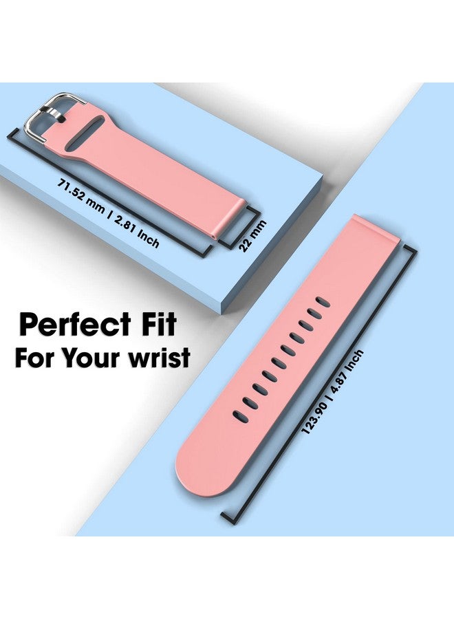 Sounce Silicone 22mm Replacement Watch Strap with Metal Buckle Compatible with Boat Xtend, Boat Xtend Pro, Noise Colorfit Pulse 2 Max, Noise Pulse Go Buzz, Fireboltt Phoenix, Fireboltt Rage, Boat Flash, Noise Colorfit Pulse Grand, Noise Colorfit Ultra Smart Watch & All Watches (Pink) - Image 4