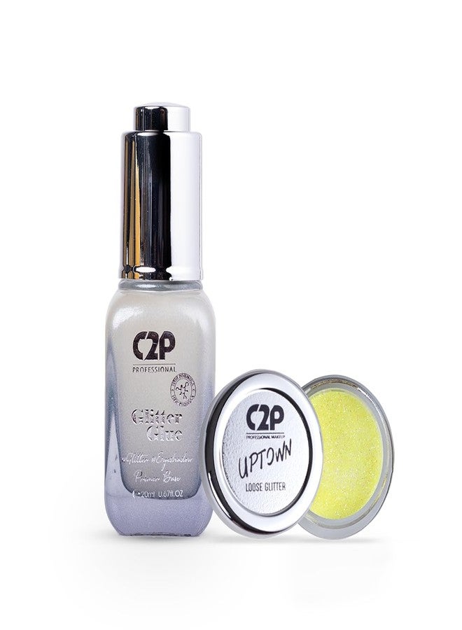 C2P PROFESSIONAL MAKEUP C2P Pro Sparkle Duo Glitter and Glue Kit - Eyeshadow for Eye & Body Makeup | Waterproof, Quick-Drying for Stunning Shimmer Looks (Juicy Lime 21) - Image 1