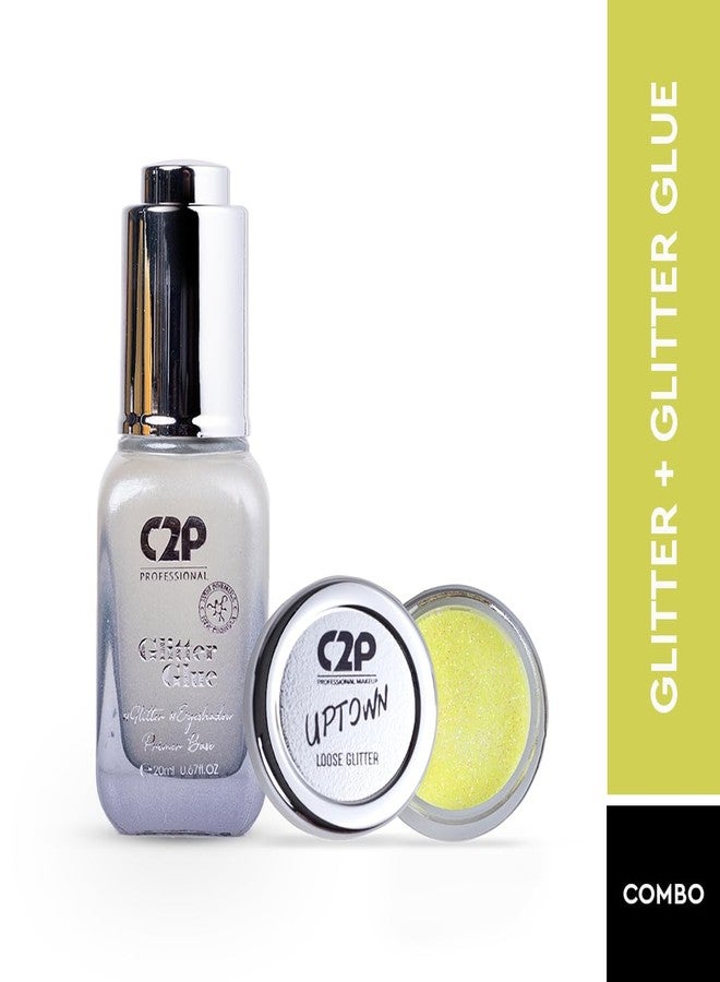 C2P PROFESSIONAL MAKEUP C2P Pro Sparkle Duo Glitter and Glue Kit - Eyeshadow for Eye & Body Makeup | Waterproof, Quick-Drying for Stunning Shimmer Looks (Juicy Lime 21) - Image 2
