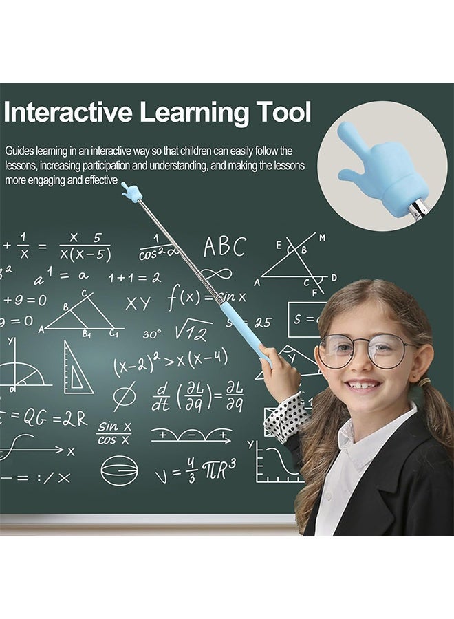 KANGLI 3 Telescopic Teachers Pointer Extendable Hand Finger Pointer Stick Retractable Teaching Baton for School Mini Collaible Stainless Steel Finger Reading Stick for Kids Students - Image 3