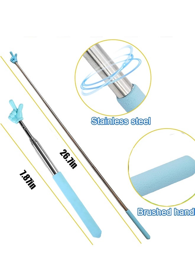 KANGLI 3 Telescopic Teachers Pointer Extendable Hand Finger Pointer Stick Retractable Teaching Baton for School Mini Collaible Stainless Steel Finger Reading Stick for Kids Students - Image 5