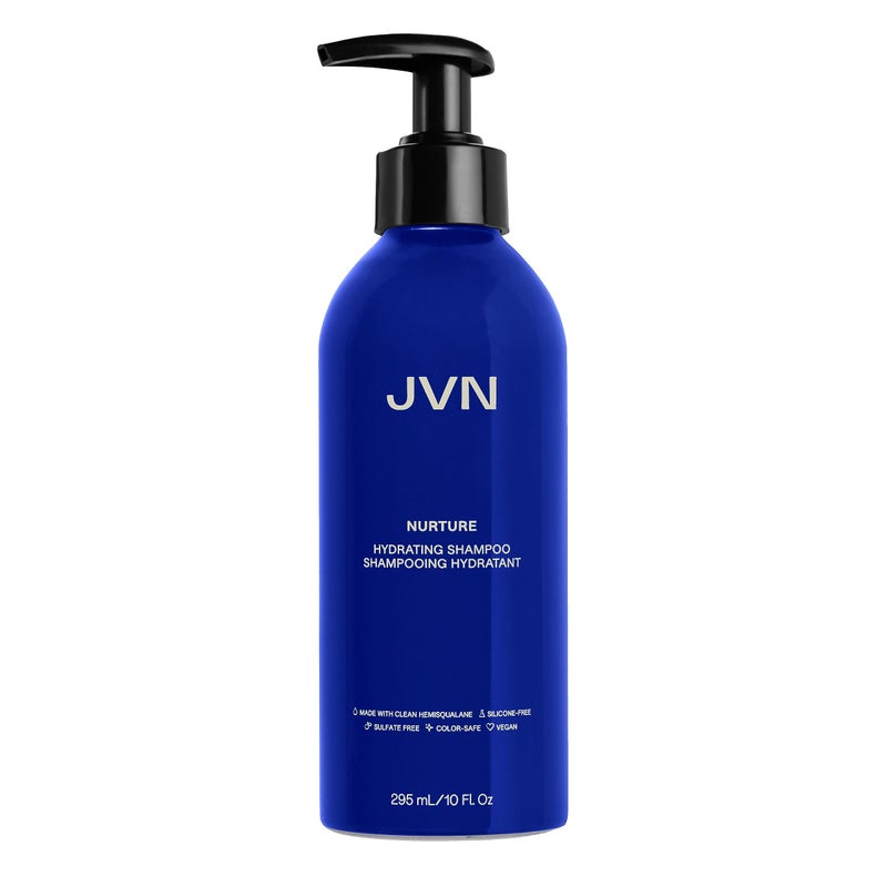 JVN Nurture Hydrating Shampoo Moisturizing Shampoo for All Hair Types Detangles  Softens Hair Made with Clean Hemisqualane 10 Fl Oz
