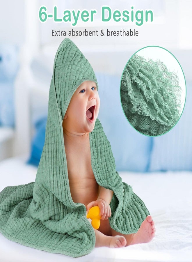accmor مجموعة أكمور من 2 منشفة أطفال بغطاء رأس، منشفة استحمام 100% قطن موسلين للأطفال، حديثي الولادة، الرضع والأطفال الصغار، منشفة استحمام ناعمة ماصة للأطفال بغطاء رأس، مستلزمات استحمام للأولاد والبنات - Image 5