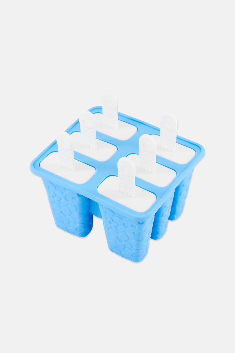 COOK WITH COLOR 6 Cavity Silicone Ice Pop  Molds, Blue - Image 1