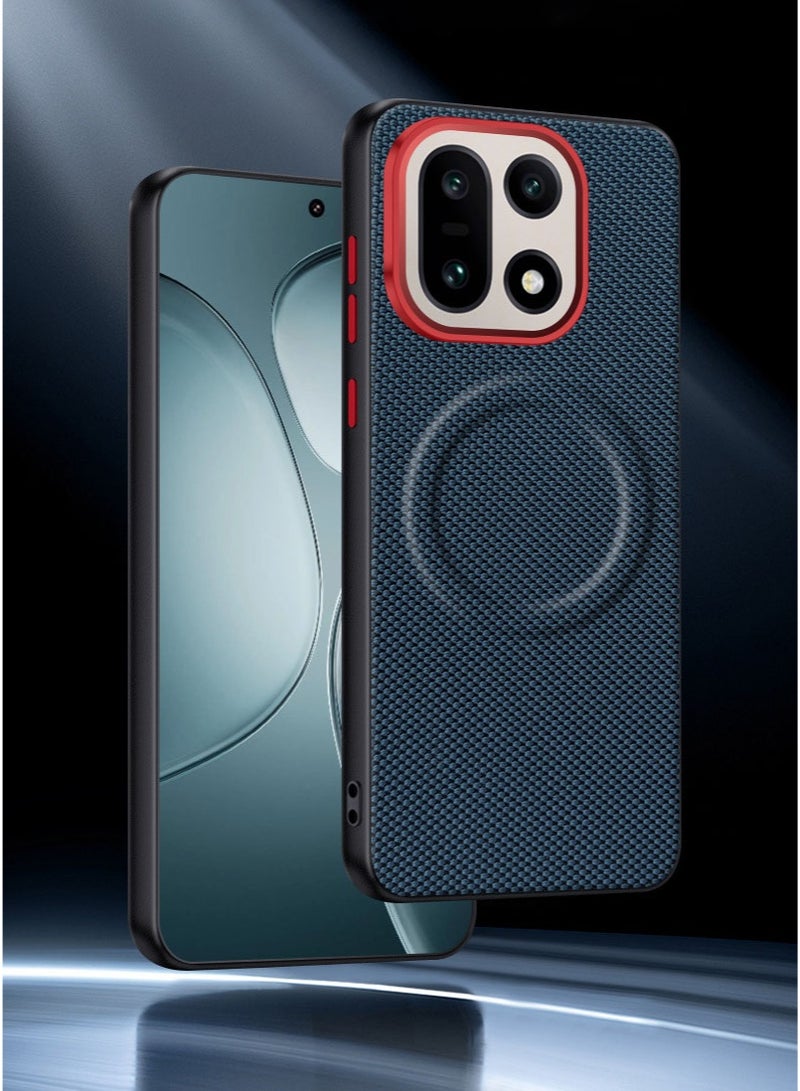 general Case for OnePlus 15, Metal Camera Lens Frame TPU Bumper Nylon Fiber Back Cover Shell Compatible with MagSafe Corners Shockproof Protection - Image 2