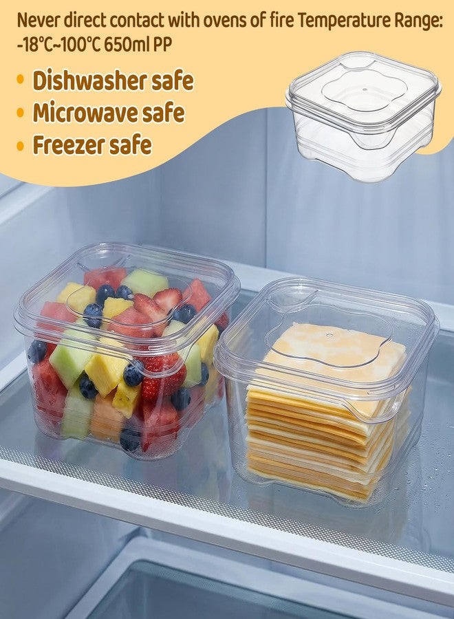 Bruislard Cheese Container for Refrigerator 2 Pcs Reusable Sliced Cheese Container Clear Plastic Cheese-Slice Holder for Fridge, Fruits, Vegetables - Image 5